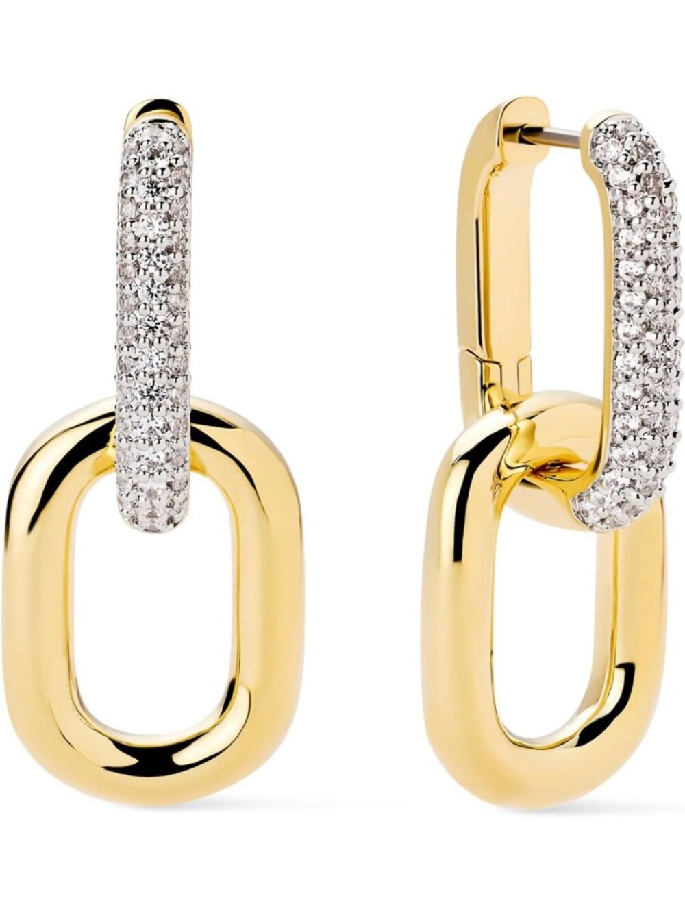 Elegant Double Hoop Earrings - 14K Gold Plated, Silver & Two-Tone Design